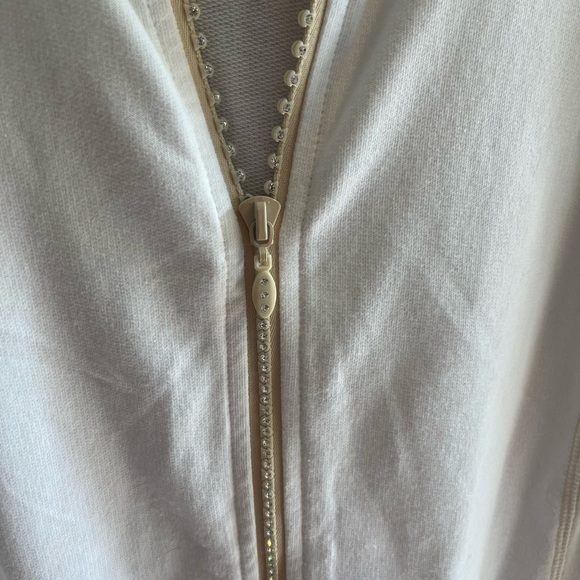 Quacker Factory ~ 1X White Vest Full Zip Bling Spring Summer - Picture 4 of 6